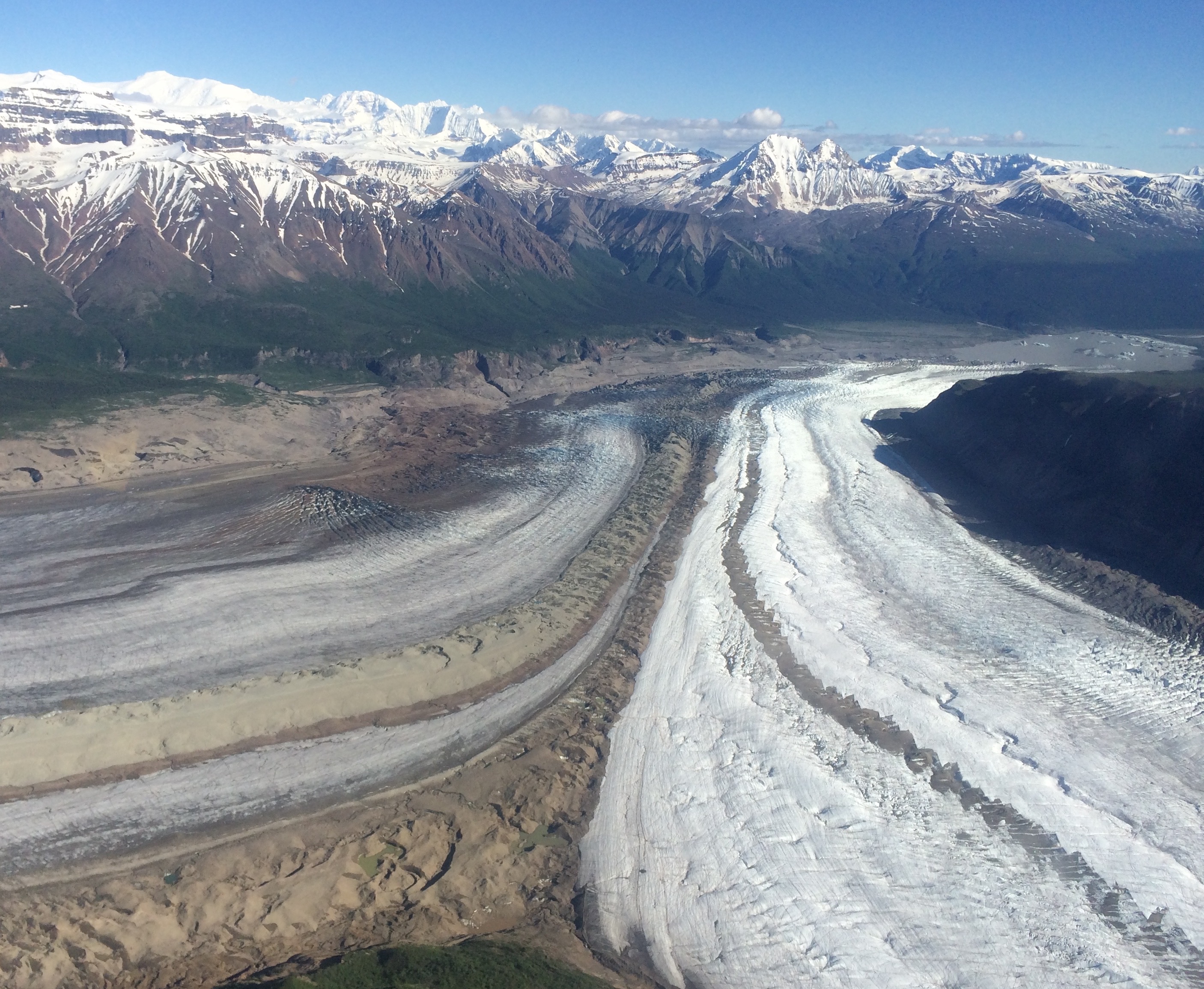 Converging glaciers in McCarthy, Alaska