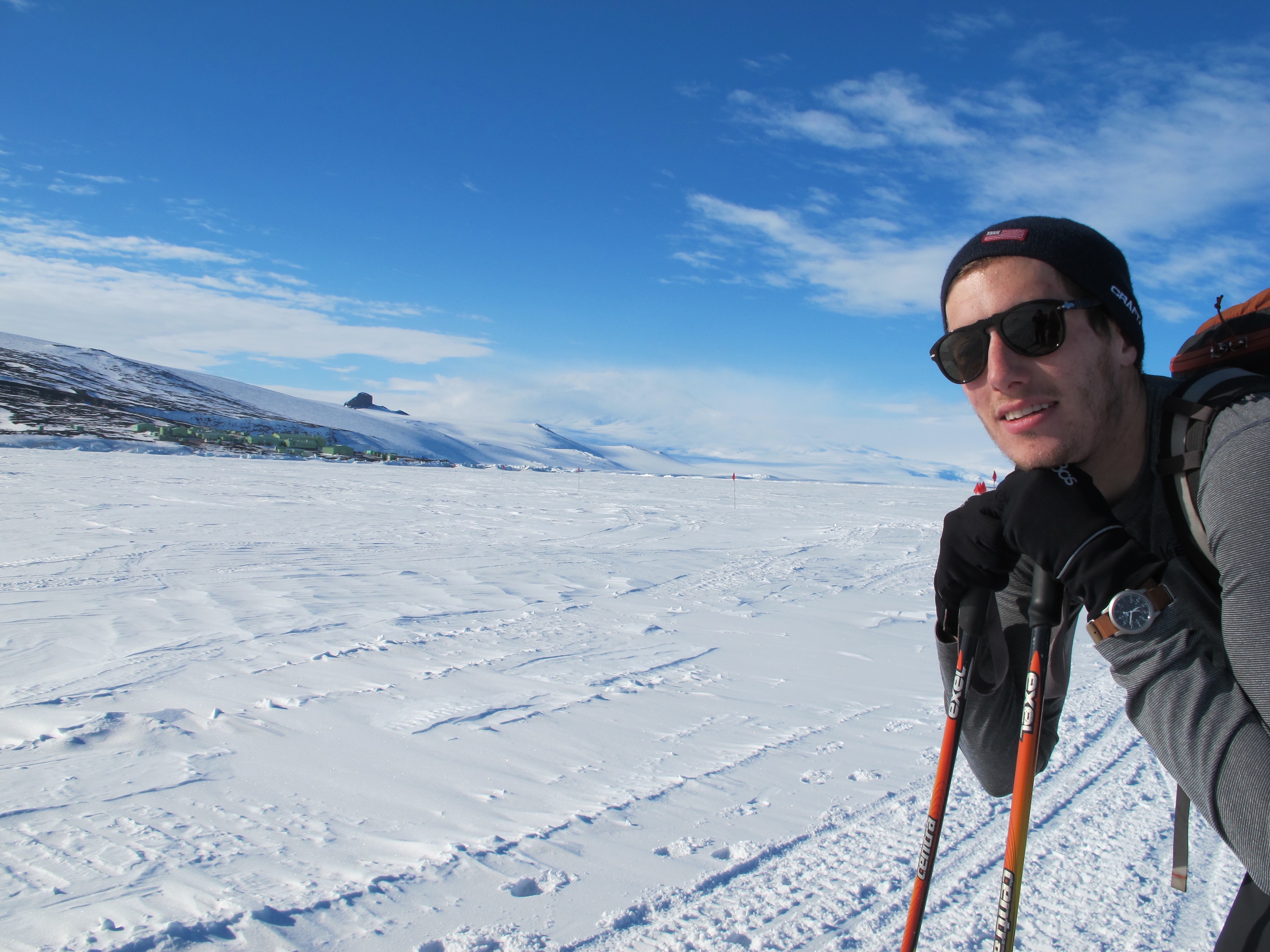 Skate skiing at McMurdo Station
